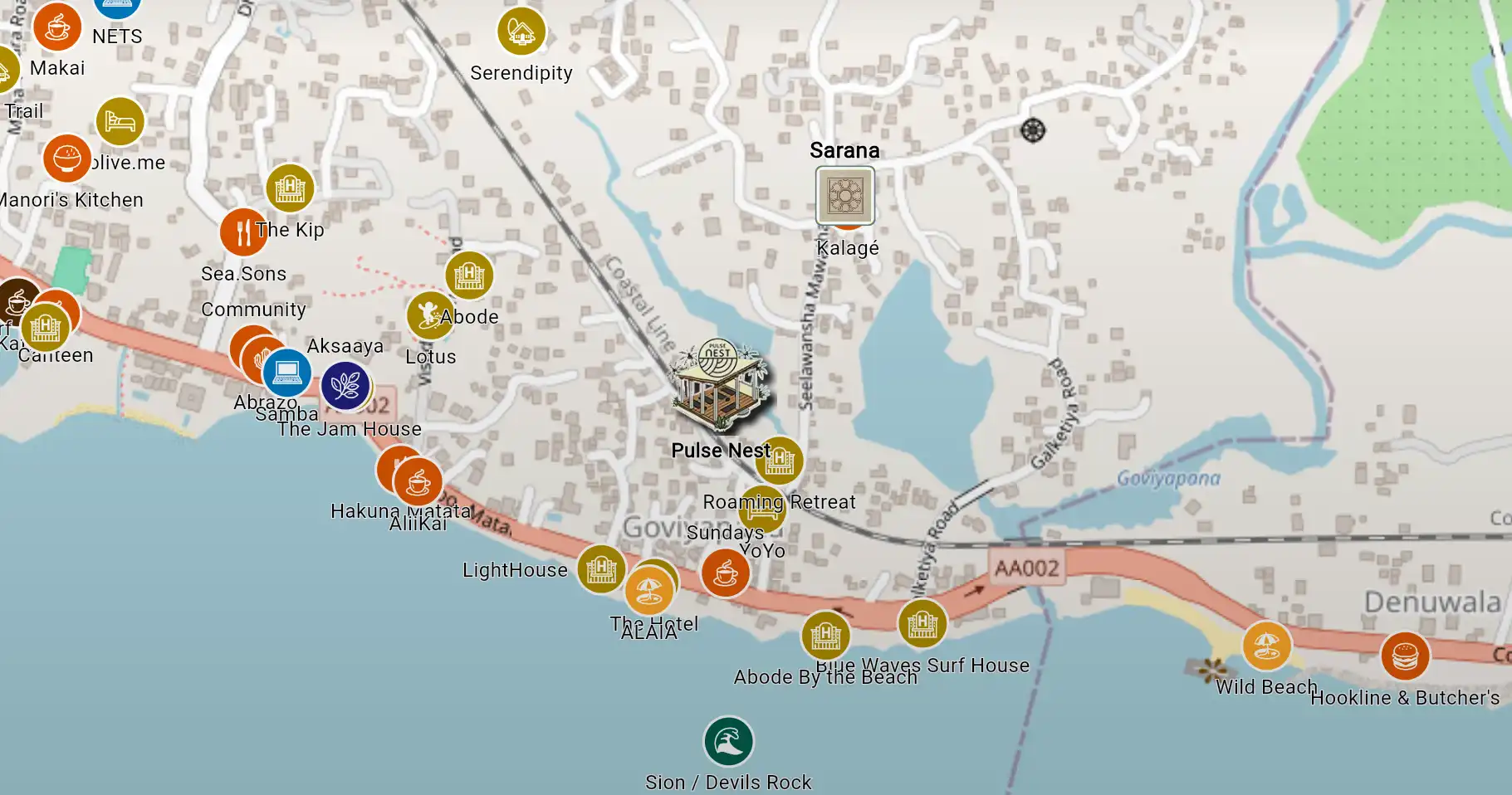 Sponsored places on the map (another example)